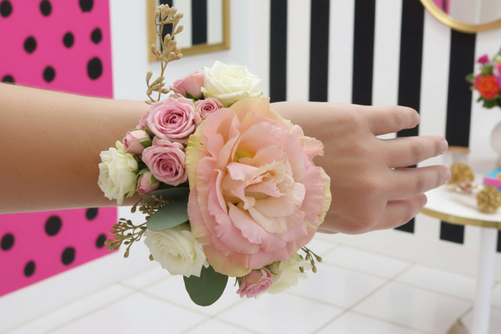 Prom Corsage Sparkly Slap Bracelets (Dried or Fresh)