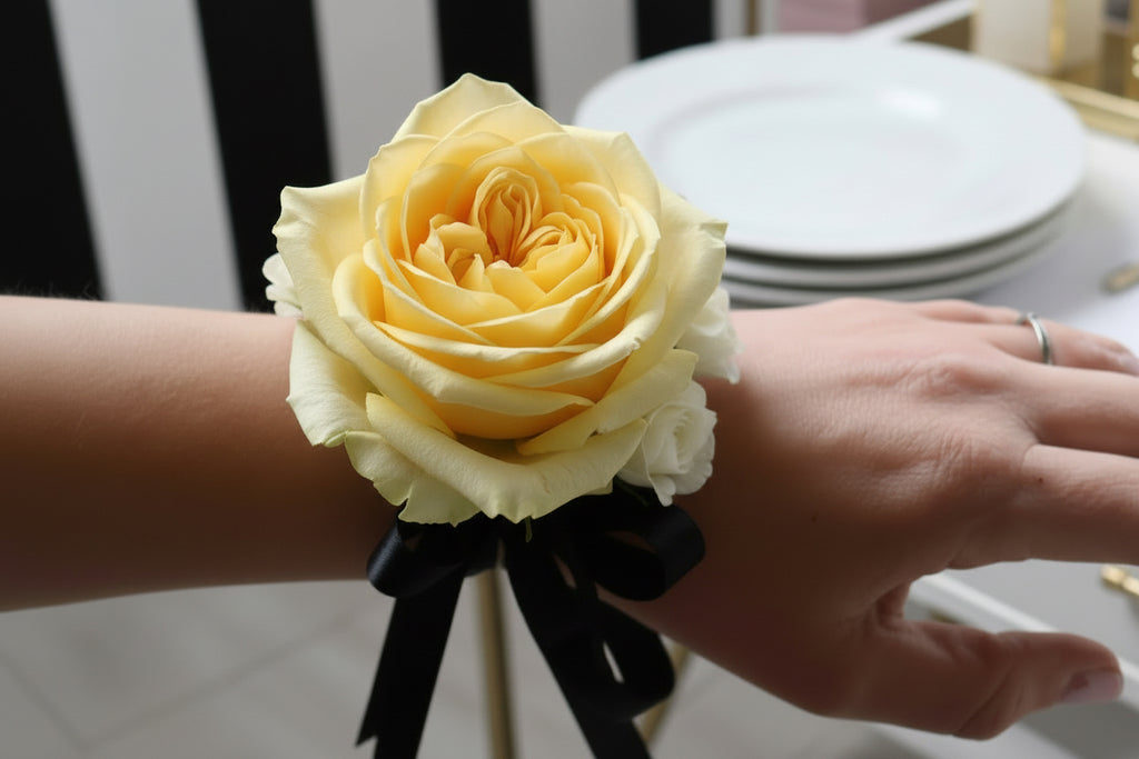 Prom Corsage Sparkly Slap Bracelets (Dried or Fresh)