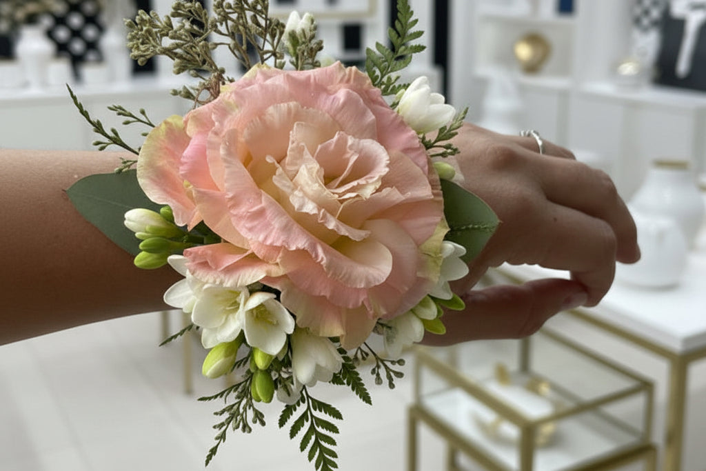 Prom Corsage Sparkly Slap Bracelets (Dried or Fresh)