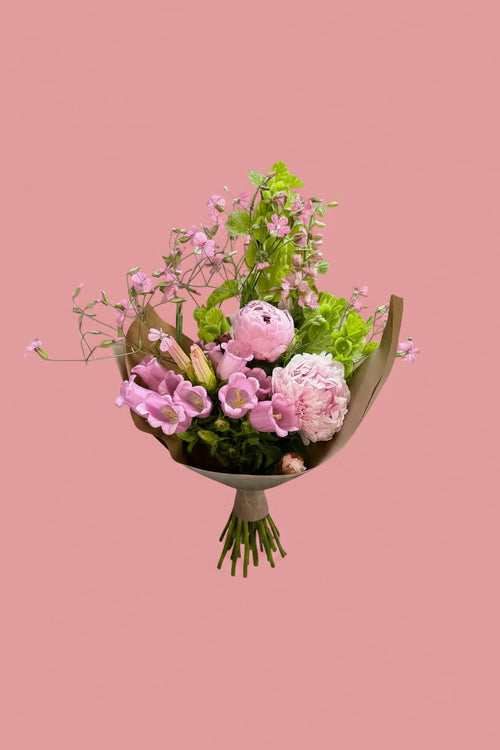 Pretty and Pink Wrapped Flower Bouquet