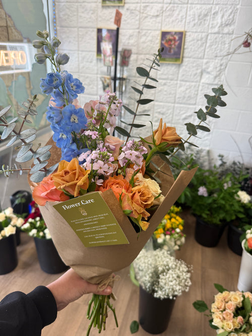 Tea Party Wrapped Flower Bouquet