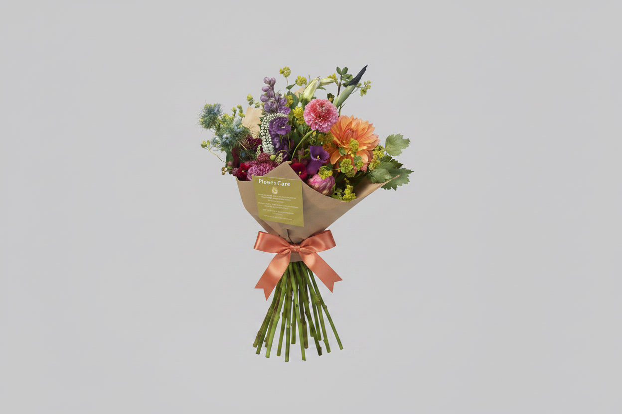 Tea Party Wrapped Flower Bouquet