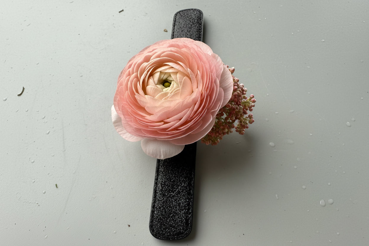 Prom Corsage Sparkly Slap Bracelets (Dried or Fresh)